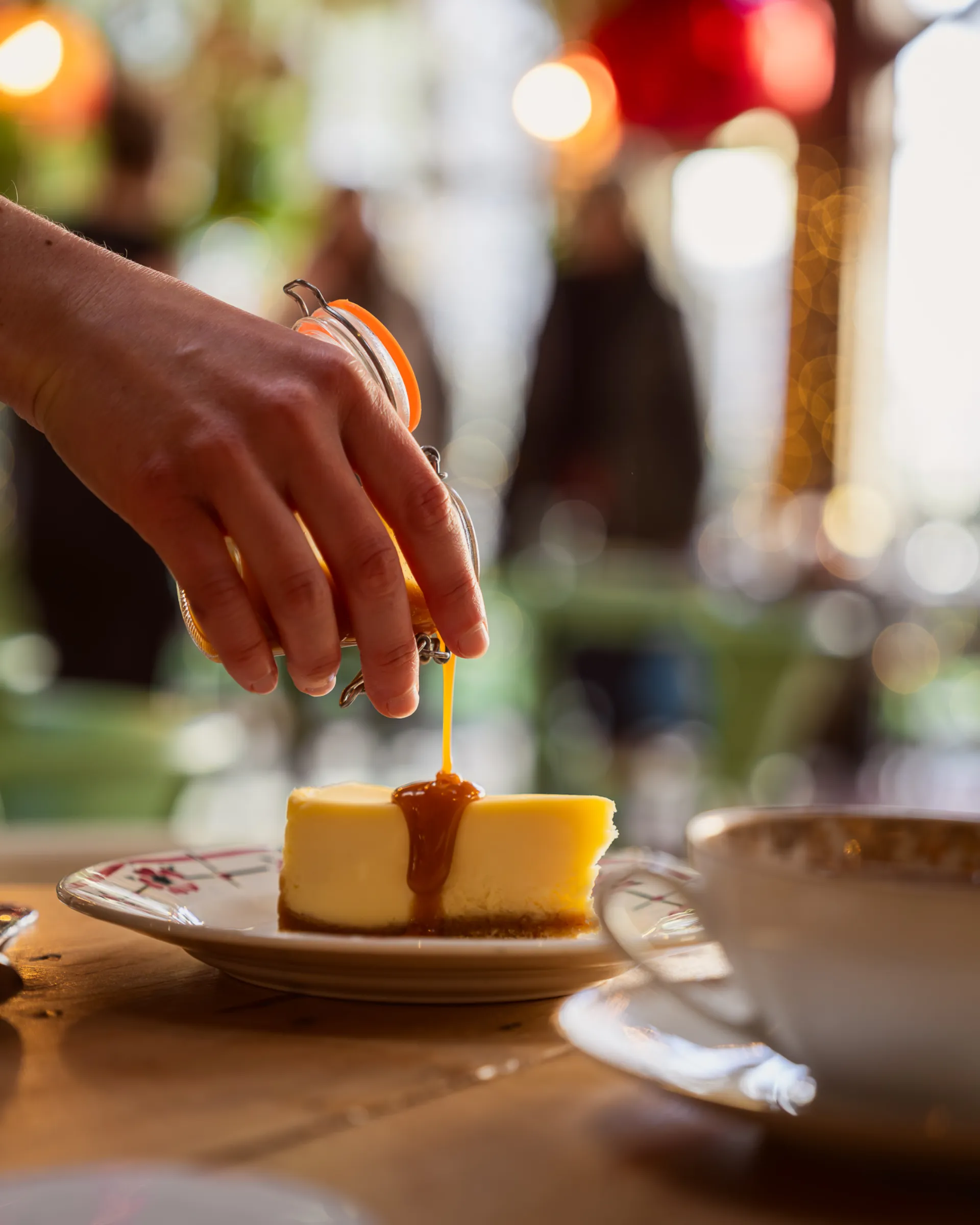 Coulis sur cheesecake